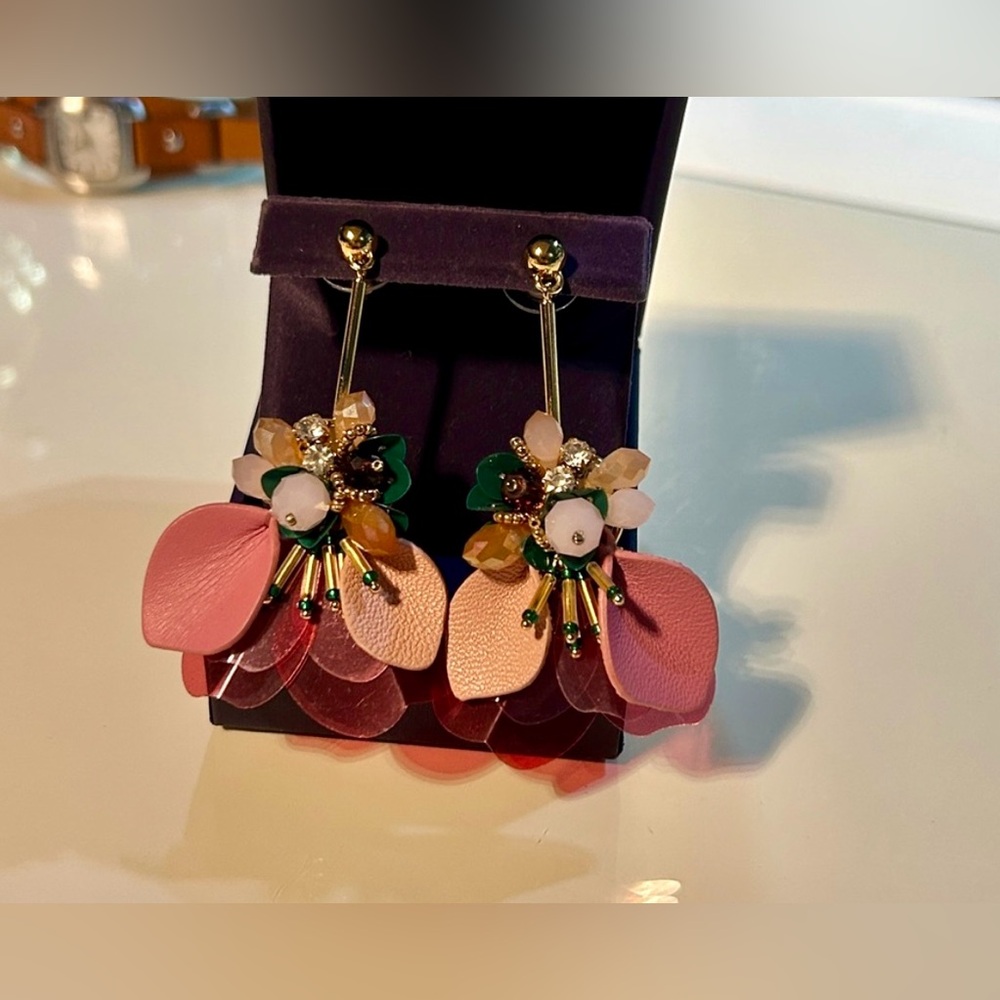 Kate Spade Pink and Gold Floral Earrings - Picture 4 of 5